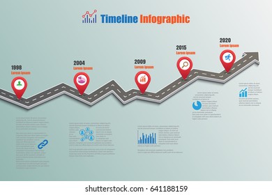 Design template, road map timeline infographic. Vector Illustration