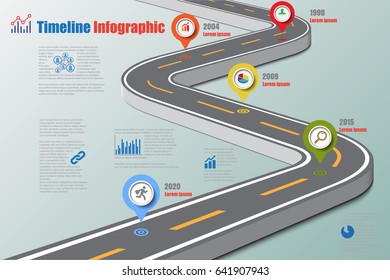 Design template, Road map timeline infographic. Vector Illustration