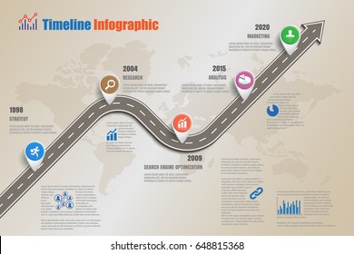 Design template, road map timeline infographic. Vector Illustration