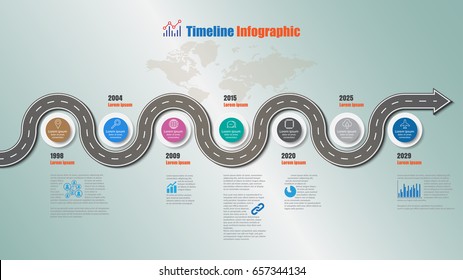 Design template, road map timeline infographic. Vector Illustration