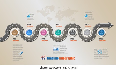 Design template, road map timeline infographic. Vector Illustration
