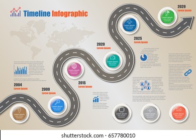 Design template, road map timeline infographic. Vector Illustration
