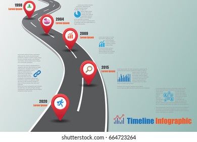 Design template, road map timeline infographic can be used for brochure,diagram,planning,presentation,process,website,workflow. Vector illustration