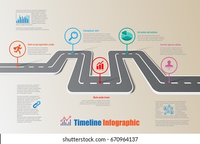 Design Template Road Map Timeline Infographic Stock Vector (Royalty ...