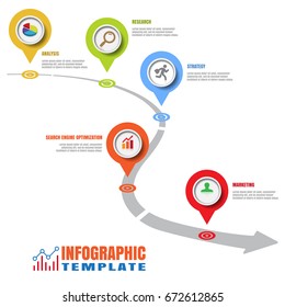 Design template, road map timeline infographic brochure diagram planning presentation process webpages workflow. Vector illustration