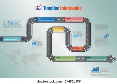 Design template, road map timeline infographic brochure diagram planning presentation process webpages workflow. Vector illustration