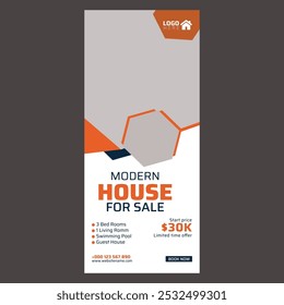 Design template for a roll-up or pull-up banner for real estate