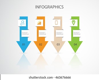 Design template for schematic graphics,presentations,charts.4 version shooter.Business concept,steps and processes