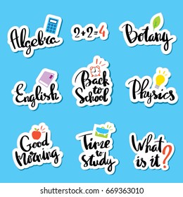 Design template with school emblem sets. Elements for logo design with place for your text