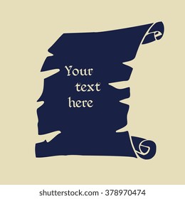 Design template. Scroll with place for your text. Vector illustration.