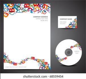 Design template set - business card, cd, paper