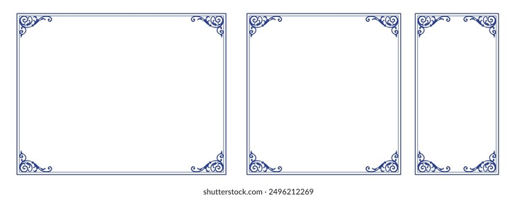  Plantilla de diseño. Un conjunto de frentes preciosas.
