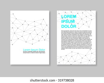 design template, set of two a4 pages with geomentric abstract modern design