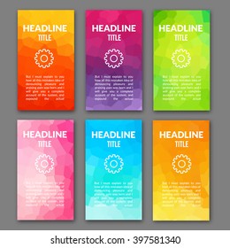 Design template set of web backgrounds. Brochure flyer. Mobile technology concept backdrop. Mobile app design template. Mobile UI interface template