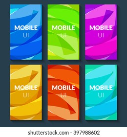 Design template set of web backgrounds. Brochure flyer. Mobile technology concept backdrop. Mobile app design template. Mobile UI interface template