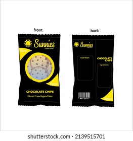 design template snack packaging on white background
