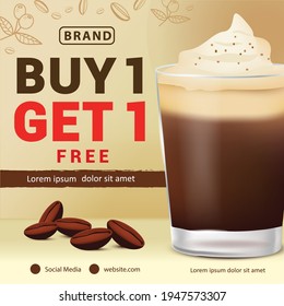 Design Template for social media coffee shop promotion 