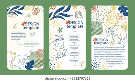 Design template for social networks or advertising of veterinary medicine, animal feed.