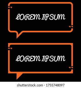 Design Template of Speech Bubble Frames in orange. Perfect for card, promo, social media feed, content, page, greeting, t shirt, sign, symbol, label, sticker, etc