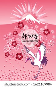Design template of spring background. Spring poster, flyer, invitation, card. Vector Illustration