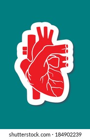 Design template with sticker body heart.
