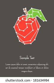 Design template with stylized apple as compound molecules