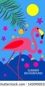 Design template of summer background. Summer poster, flyer, invitation, card. Vector Illustration