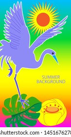 Design template of summer background. Summer poster, flyer, invitation, card. Vector Illustration