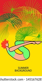 Design template of summer background. Summer poster, flyer, invitation, card. Vector Illustration