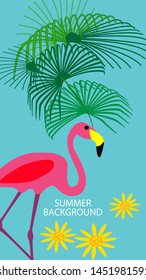 Design template of summer background. Summer poster, flyer, invitation, card. Vector Illustration