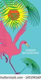 Design template of summer background. Summer poster, flyer, invitation, card. Vector Illustration