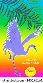 Design template of summer background. Summer poster, flyer, invitation, card. Vector Illustration