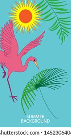 Design template of summer background. Summer poster, flyer, invitation, card. Vector Illustration