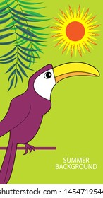 Design template for summer background. Summer poster, flyer, invitation, card. Vector Illustration