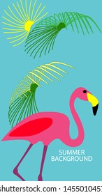 Design template for summer background. Summer poster, flyer, invitation, card. Vector Illustration