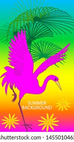 Design template for summer background. Summer poster, flyer, invitation, card. Vector Illustration