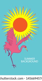 Design template for summer background. Summer poster, flyer, invitation, card. Vector Illustration