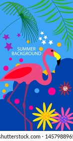 Design template of summer background. Summer poster, flyer, invitation, card. Vector Illustration