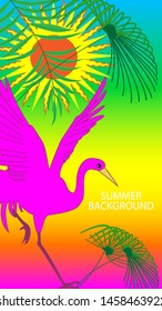 Design template of summer background. Summer poster, flyer, invitation, card. Vector Illustration