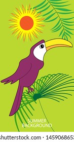 Design template of summer background. Summer poster, flyer, invitation, card. Vector Illustration