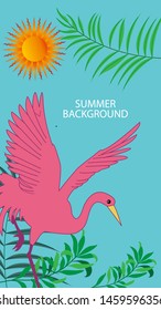 Design template of summer background. Summer poster, flyer, invitation, card. Vector Illustration