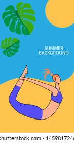 Design template of summer background. Summer poster, flyer, invitation, card. Vector Illustration