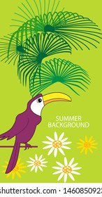 Design template of summer background. Summer poster, flyer, invitation, card. Vector Illustration