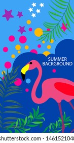 Design template of summer background. Summer poster, flyer, invitation, card. Vector Illustration