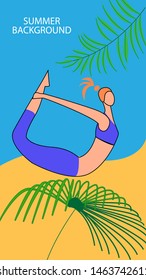 Design template of summer background. Summer poster, flyer, invitation, card. Vector Illustration