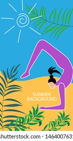 Design template of summer background. Summer poster, flyer, invitation, card. Vector Illustration