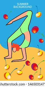 Design template of summer background. Summer poster, flyer, invitation, card. Vector Illustration