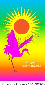 Design template of summer background. Summer poster, flyer, invitation, card. Vector Illustration