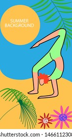 Design template of summer background. Summer poster, flyer, invitation, card. Vector Illustration