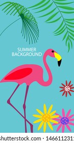 Design template of summer background. Summer poster, flyer, invitation, card. Vector Illustration